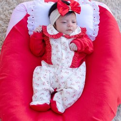 Saída de Maternidade Lily Floral Vermelho 4 Peças Saída de Maternidade Lily Floral Vermelho 4 Peças
