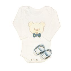 Sapatinho Bebê Menino Tênis + Body Estrelinha Sapatinho Bebê Menino Tênis + Body Estrelinha