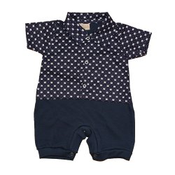 Macacão Curto de Bebê Coroa Marinho Macacão Curto de Bebê Coroa Marinho