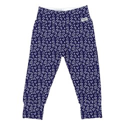 Mijão de Bebê Floral Azul Marinho Malha Cós Alto Mijão de Bebê Floral Azul Marinho Malha Cós Alto