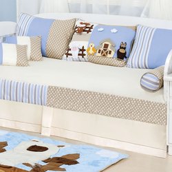 Saia Para Cama Babá Enxoval Quarto de Bebê Menino Fazendinha Palha Saia Para Cama Babá Enxoval Quarto de Bebê Menino Fazendinha Palha