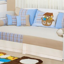 Saia Para Cama Babá Enxoval Quarto de Bebê Menino Arca Baby Palha Saia Para Cama Babá Enxoval Quarto de Bebê Menino Arca Baby Palha