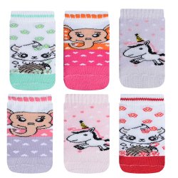 Meia para Bebê Diversão Menina 6 Pares Meia para Bebê Diversão Menina 6 Pares