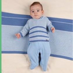 Saída de Maternidade Fofinho Basic Tricot Azul 3 Peças Saída de Maternidade Fofinho Basic Tricot Azul 3 Peças