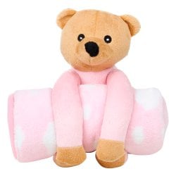 Cobertor de Bebê Urso Nuvem Rosa 2 Peças Cobertor de Bebê Urso Nuvem Rosa 2 Peças