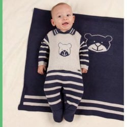 Saída de Maternidade Fofinho Urso Marinho Tricot 2 Peças Saída de Maternidade Fofinho Urso Marinho Tricot 2 Peças