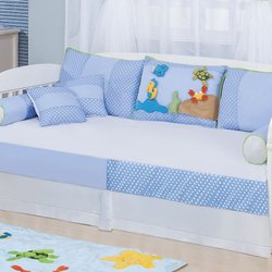 Saia Para Cama Babá Enxoval Quarto de Bebê Menino Luxo Aquário Branco Saia Para Cama Babá Enxoval Quarto de Bebê Menino Luxo Aquário Branco