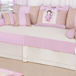 Saia Para Cama Babá Enxoval Quarto de Bebê Menina Angelina Palha Saia Para Cama Babá Enxoval Quarto de Bebê Menina Angelina Palha
