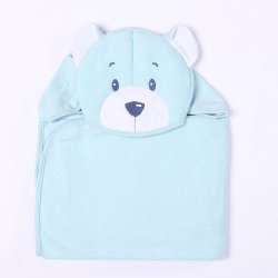 Toalha de Banho Ursinho Baby Azul com Capuz Toalha de Banho Ursinho Baby Azul com Capuz