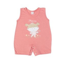 Macacão Curto de Bebê Gracinha Rosa Macacão Curto de Bebê Gracinha Rosa