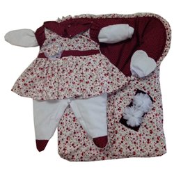 Saída de Maternidade Júlia Bebê Menina Branco - Floral Bordô 4 Peças Saída de Maternidade Júlia Bebê Menina Branco - Floral Bordô 4 Peças