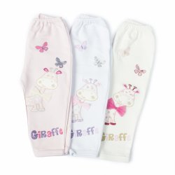 Kit Mijão de Bebê Fofura Branco, Rosa e Palha Malha 3 Peças Kit Mijão de Bebê Fofura Branco, Rosa e Palha Malha 3 Peças