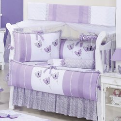 Kit Berço Americano Com Mosquiteiro Quarto de Bebê Menina Butterfly Lilás Kit Berço Americano Com Mosquiteiro Quarto de Bebê Menina Butterfly Lilás
