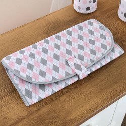 Trocador Portátil Carteira Chuva de Amor Rosa com Cinza Trocador Portátil Carteira Chuva de Amor Rosa com Cinza