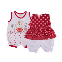 Kit Macacão Longo de Bebê Alegria Malha 2 Peças Kit Macacão Longo de Bebê Alegria Malha 2 Peças