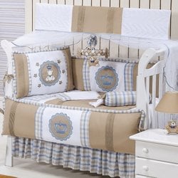 Kit de Berço Americano Príncipe Urso 9 peças 100% algodão Kit de Berço Americano Príncipe Urso 9 peças 100% algodão