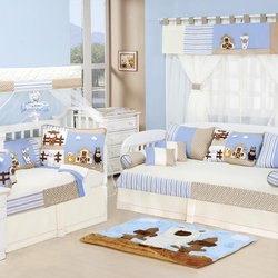 Quarto Completo Enxoval Bebê Menino Fazendinha Palha - Azul Quarto Completo Enxoval Bebê Menino Fazendinha Palha - Azul