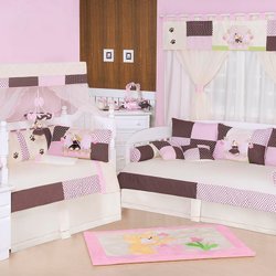Quarto Completo Enxoval Bebê Menina Ursa Florista Rosa- Palha Quarto Completo Enxoval Bebê Menina Ursa Florista Rosa- Palha