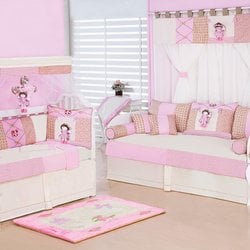 Quarto Completo Enxoval Bebê Menina Angelina Rosa - Palha Quarto Completo Enxoval Bebê Menina Angelina Rosa - Palha
