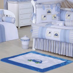 Tapete Para Quarto de Bebê Menino Diversão Branco - Azul Tapete Para Quarto de Bebê Menino Diversão Branco - Azul