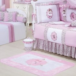 Tapete Para Quarto de Bebê Menina Bailarina Branco - Rosa Tapete Para Quarto de Bebê Menina Bailarina Branco - Rosa