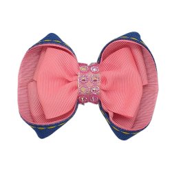 Laço de Cabelo Infantil Chic Rosa Bico De Pato Laço de Cabelo Infantil Chic Rosa Bico De Pato