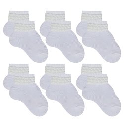 Kit de Meias para Bebê Basic Branca 6 Pares Kit de Meias para Bebê Basic Branca 6 Pares