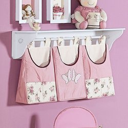 Porta Fraldas de Varão Fleur Rosé 3 Peças Porta Fraldas de Varão Fleur Rosé 3 Peças