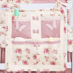 Porta Objeto Para Berço Enxoval de Bebê Menina Fleur Rosé Porta Objeto Para Berço Enxoval de Bebê Menina Fleur Rosé