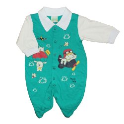 Macacão de Bebê Menino Divertido Verde Manga Longa Macacão de Bebê Menino Divertido Verde Manga Longa