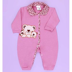 Macacão de Bebê Menina Família Urso Rosê Manga Longa Macacão de Bebê Menina Família Urso Rosê Manga Longa
