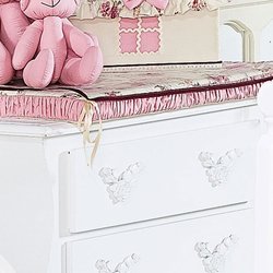 Trocador Bebê Menina Fleur Rosé Plastificado Com Espuma Trocador Bebê Menina Fleur Rosé Plastificado Com Espuma
