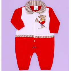 Macacão de Bebê Menino Cowboy Vermelho Manga Longa Macacão de Bebê Menino Cowboy Vermelho Manga Longa
