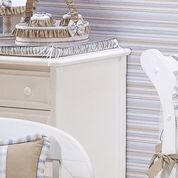 Trocador de Bebê Menino Príncipe Urso Plastificado Xadrez Branco - Azul - Bege Trocador de Bebê Menino Príncipe Urso Plastificado Xadrez Branco - Azul - Bege