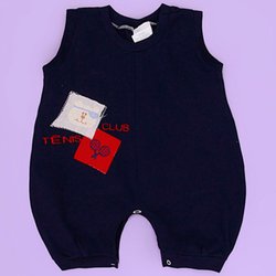 Macacão de Bebê Menino Verão Tênis Club Azul Marinho Macacão de Bebê Menino Verão Tênis Club Azul Marinho