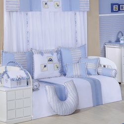 Kit Cama Babá 10 Peças Diversão Enxoval Bebê Menino Branco - Azul Kit Cama Babá 10 Peças Diversão Enxoval Bebê Menino Branco - Azul
