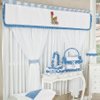 Cortina Para Quarto de Bebê Menino Ursinho Tedy Branco - Azul 2,00M