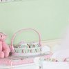 Abajur - Cesta - Jogo de Potes Para Quarto de Bebê Menina Candy Branco - Rosa - Floral