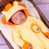 Macacão Longo de Bebê Leão Amarelo