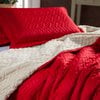 Cobertor Sherpa Queen Vermelho 3 Peças