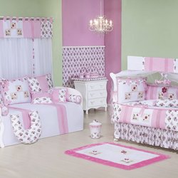 Quarto Completo Flower Sem Enxoval Cama Babá Bebê Menina Rosa - Branco - Floral Quarto Completo Flower Sem Enxoval Cama Babá Bebê Menina Rosa - Branco - Floral