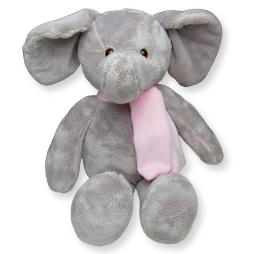 Elefante de Pelúcia Fofuxo Cinza com Rosa