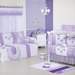 Quarto Completo Butterfly Lilás - Branco - Floral - Enxoval Bebê Menina Quarto Completo Butterfly Lilás - Branco - Floral - Enxoval Bebê Menina