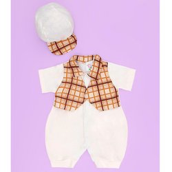 Macacão Curto de Bebê Menino Colete Coleção Ninos Creme Com Marrom - Xadrez 02 Peças Macacão Curto de Bebê Menino Colete Coleção Ninos Creme Com Marrom - Xadrez 02 Peças