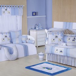 Quarto Completo Diversão Azul - Branco Enxoval Bebê Menino 100% Algodão Quarto Completo Diversão Azul - Branco Enxoval Bebê Menino 100% Algodão