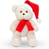 Urso de Pelúcia 15cm Decoração de Natal cor Baunilha