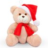 Urso de Pelúcia 15cm Decoração de Natal cor Caramelo 5 Peças