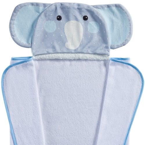 Toalha de Banho Bebê Elefantinho Azul com Capuz