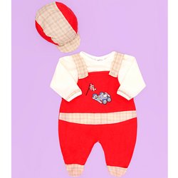 Saída Maternidade Carrinho Vermelho 04 Peças Bebê Menino Saída Maternidade Carrinho Vermelho 04 Peças Bebê Menino