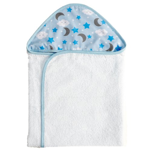 Toalha de Banho Bebê Céu Azul com Capuz